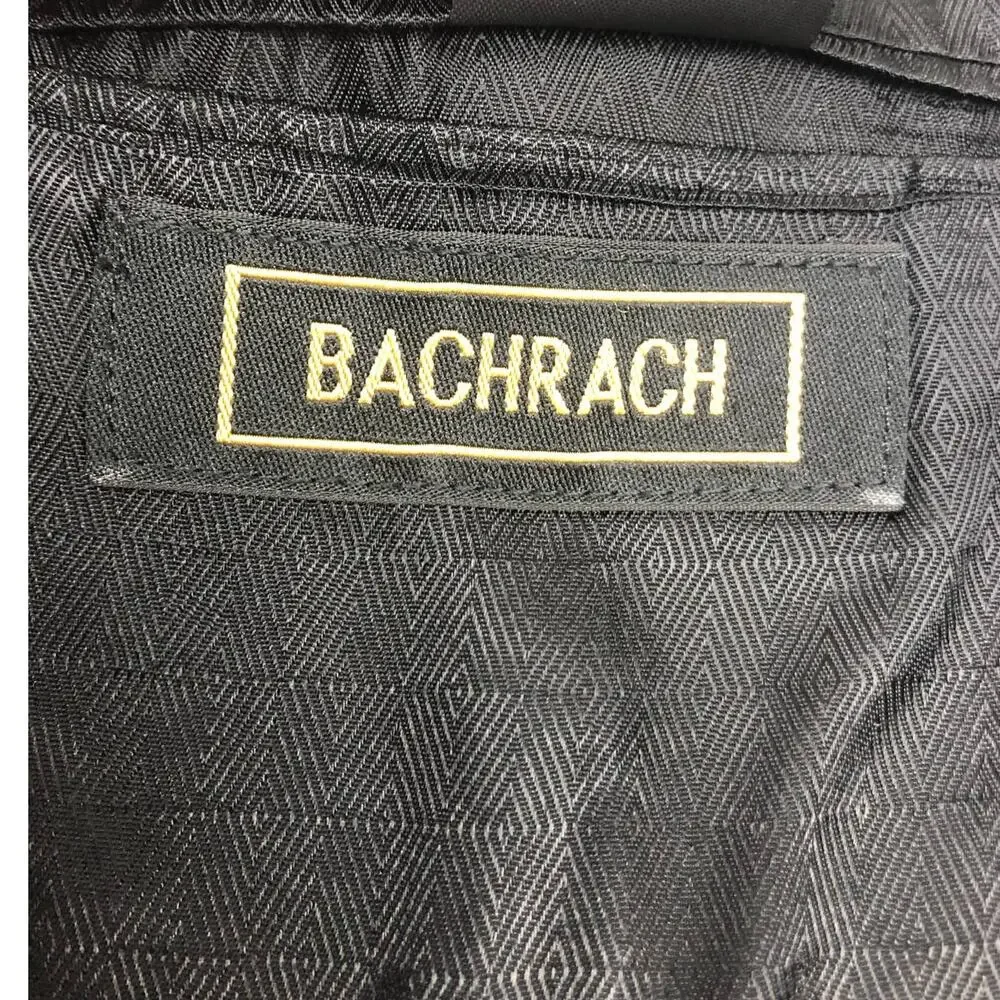 Bachrach Black Micro Suede Sport Coat Suit Jacket 42L T